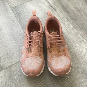 On Running Women's Athletic Shoes in Pink and Tan